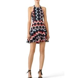 Parker Leona Zig Zag Mini Dress Size 8